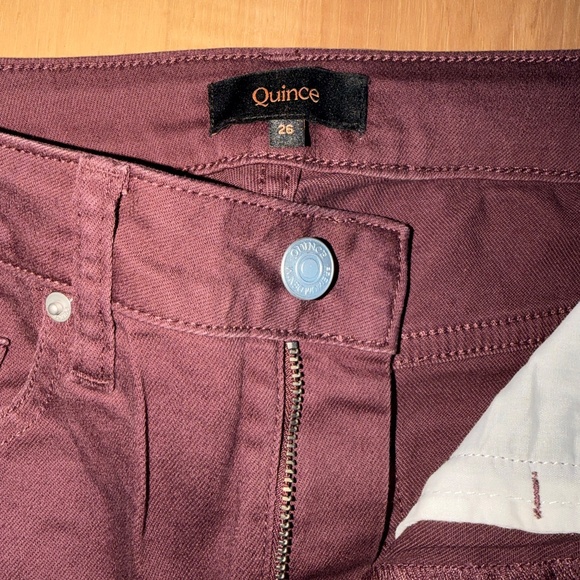 Quince - Bella Straight Stretch in Wine - Size 26 Inseam 30 - Picture 2 of 7